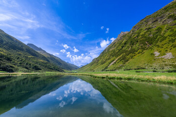 Lake along the Silvretta Hochalpenstrasse in the Paznaun Valley, State of Tirol, Austria