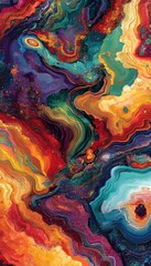 Naklejka premium Colorful Abstract Swirls, Vibrant Colors, Fluid Shapes, Dynamic Abstract Background, Artistic Design
