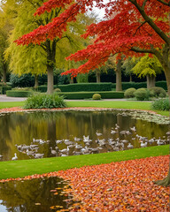 "Autumn Serenity: A Tranquil Park in Vlodrop, Netherlands"