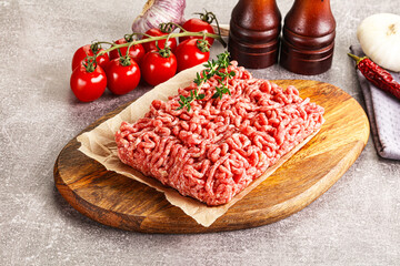 Raw minced beef uncooked meat