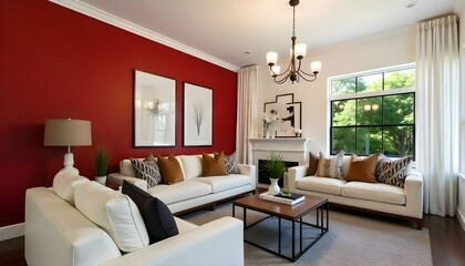 Fototapeta premium Room decor with sofa in a cozy living room setting