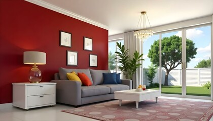 Fototapeta premium Room decor with sofa in a cozy living room setting