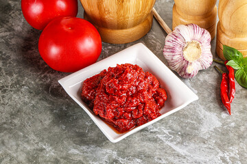 Natural organic red tomato paste