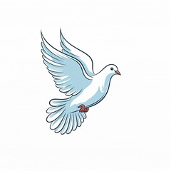 Obraz premium A white dove. White background.