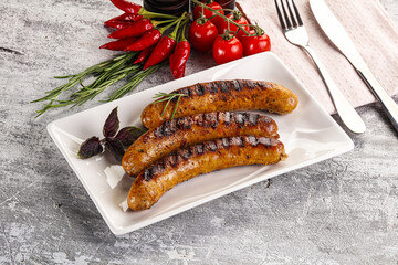 Grilled meat sausages with spices