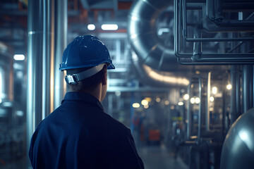 The chief engineer conducts thorough inspections and repairs in the industrial facility