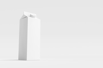 White carton packaging box with screw cap standing on white background
