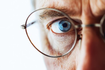 A close-up of a person wearing glasses, suitable for various uses such as portraits, identity cards, or educational materials