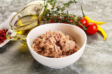 Canned tuna fillet for salad