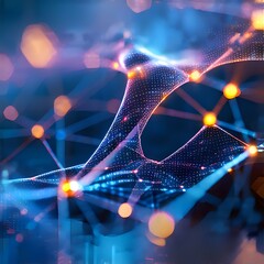 Network Synergy: Glowing Financial Data Visualization