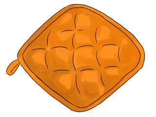 キルティングの鍋敷きのイラスト