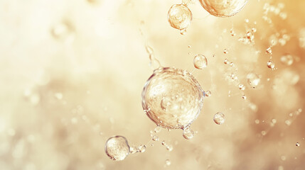 Ethereal Golden Bubbles Abstract Artistic Background for Luxury Compositions