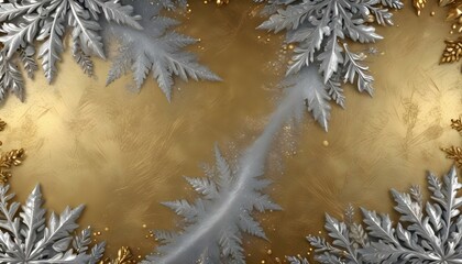 Christmas background with elegant gold and silver glitter, creating a festive and frosty ambiance