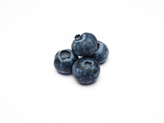 A group of blueberries isolated on white background