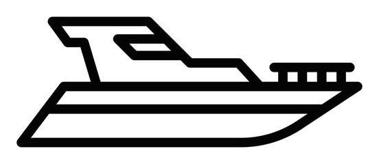 Luxury yacht icon, vector illustration. Editable stroke.