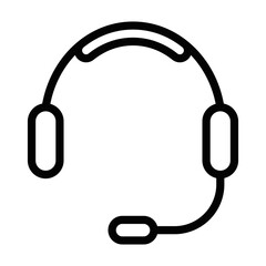 Customer service headset icon, vector illustration. Editable stroke.