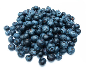 A group of blueberries isolated on white background