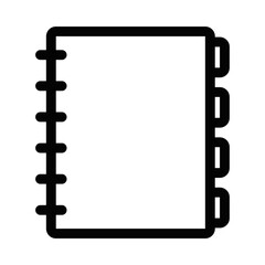 Simple outline icon of a blank spiral notebook. Editable stroke.