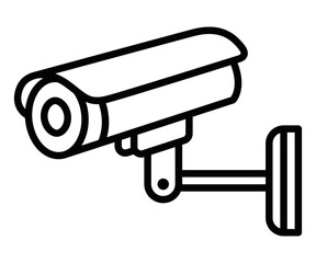 Outline icon of a security camera for surveillance. Editable stroke.