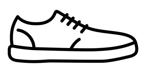 
Outline icon of a casual sneaker shoe, perfect for footwear. Editable stroke.