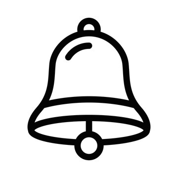 recommend clip art: Minimalistic outline of a simple bell icon for alerts. Editable stroke.