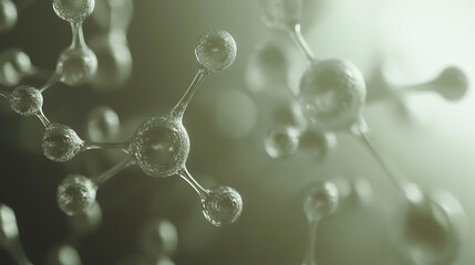 Abstract Molecule Structures Illustrating Scientific Concepts in Digital Art Format,  AI Visualization