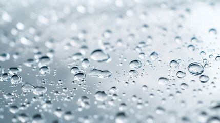 Droplets Adorning a Metallic Surface, Reflecting Light and Texture