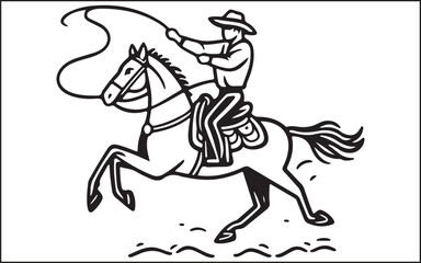 Fototapeta premium Desert Cowboy Vector Silhouette 