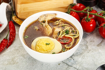 Japanese Miso soup with chicken