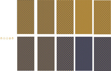 hexagonal motif with blue yellow and white colors