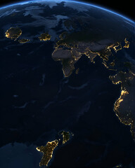 "Realistic Earth from Space: A Glimpse of Our Planet in the Cosmos"