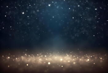 Obraz premium Elegant black and gold Christmas background with glitter