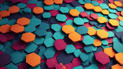  Hexagons in vector form. abstract geometric background with basic hexagonal components. design in science, technology, or