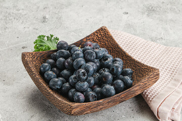 Sweet ripe blueberry on the bowl