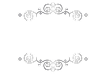 Classic Silver Text Frame, Isolated on White