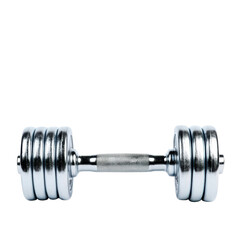 A dumbbell isolated on a clean white background. PNG