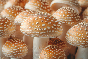 Obraz premium Champignon. Group of champignons. Background of fresh champignons.