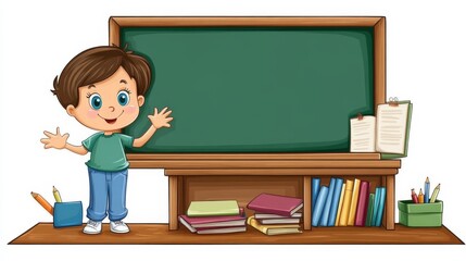 Illustration of lesson explanation , kids , Teacher 