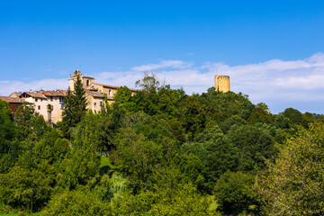 Obraz premium Medieval Village of Aurignac, Dominated by its Castle
