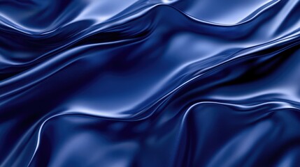 Fototapeta premium Blue Satin Fabric Close Up