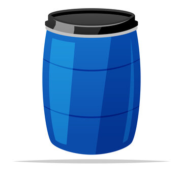 Plastic barrel drum vector isolated illustration
