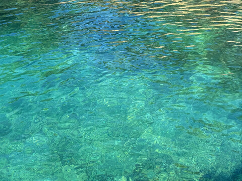 Emerald clear sea water surface aqua background