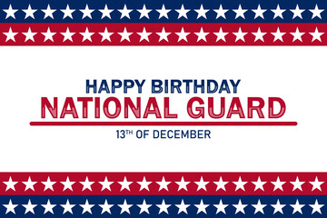 Happy Birthday National Guard wallpaper with shapes and typography, banner, card, poster, template. Happy Birthday National Guard, Modern background