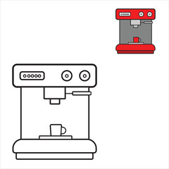 illustration Vector Graphic of Coffee Machine, Suitable for Technology Element, Coloring Book, and Tutorial Book