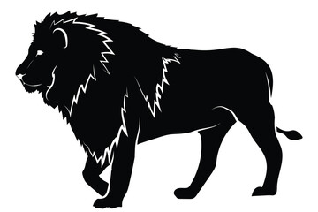 Vector of lions silhouette isolated on white background. Lions silhouette collection.