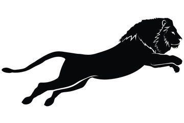 Vector of lions silhouette isolated on white background. Lions silhouette collection.