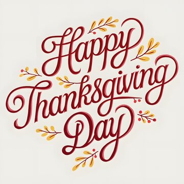 
A hand-drawn lettering Happy Thanksgiving day
