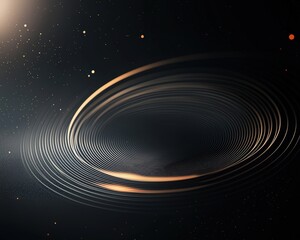 Obraz premium A black and gold image of a spiral with a bright yellow center