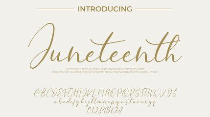 Juneteenth Font Stylish brush painted an uppercase vector letters, alphabet, typeface