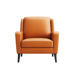 Fototapeta premium Abstract representation of a leather armchair isolated on a white background. PNG